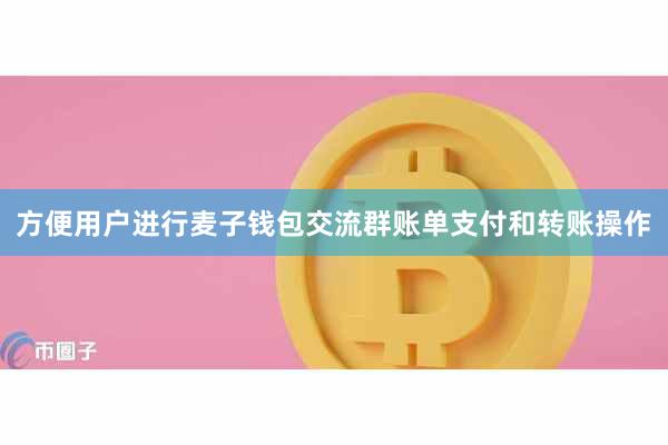 方便用户进行麦子钱包交流群账单支付和转账操作