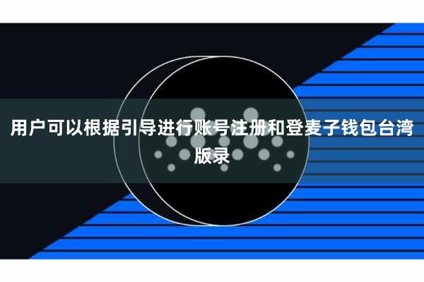用户可以根据引导进行账号注册和登麦子钱包台湾版录