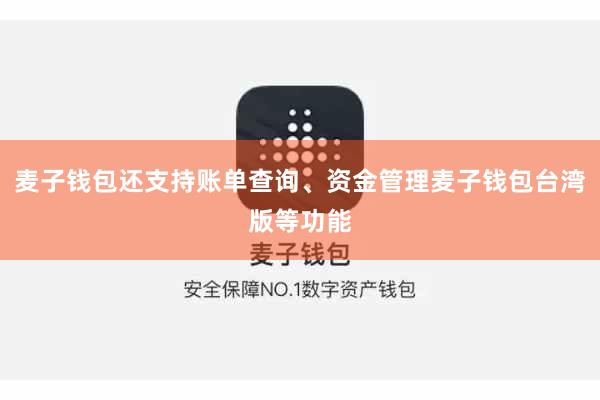 麦子钱包还支持账单查询、资金管理麦子钱包台湾版等功能